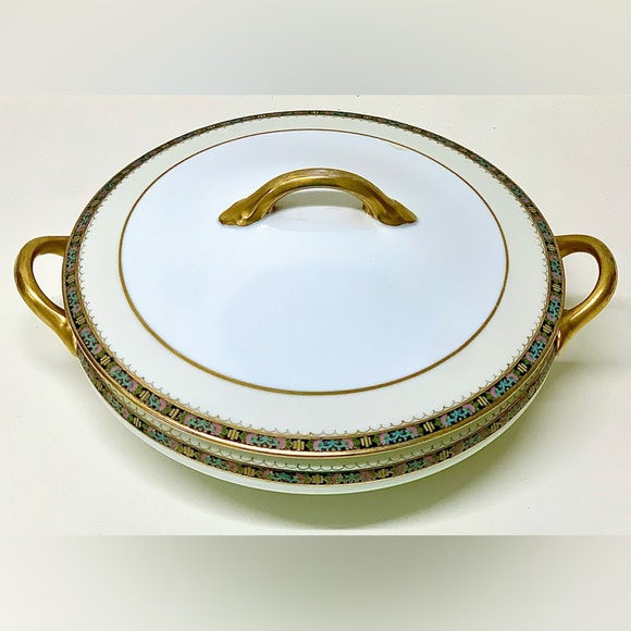 Early 20th Century NORITAKE M JAPAN CHATILLON Gold Trim Lidded Vegetable Bowl - Picture 13 of 16